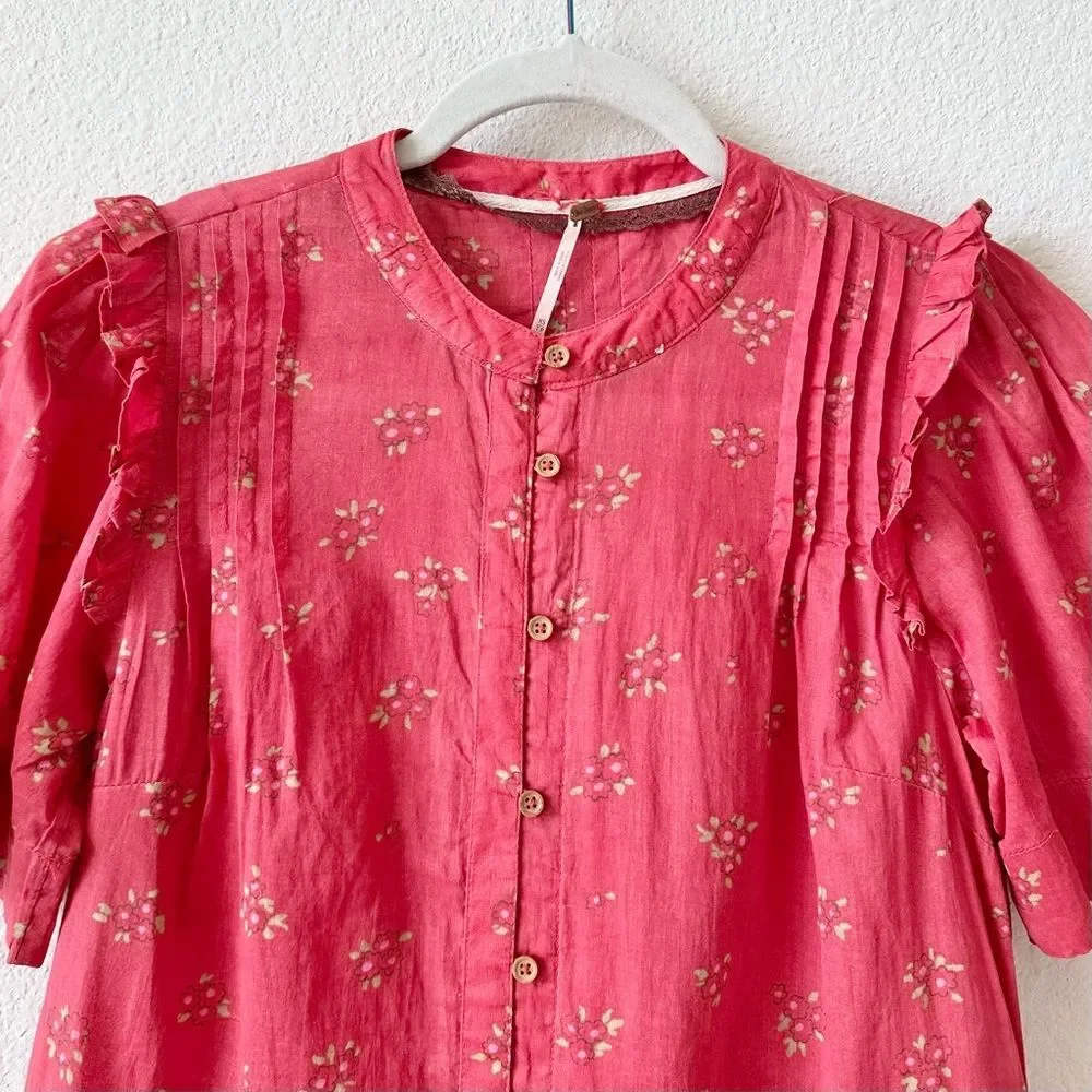NWOT Free People Bella Mae Midi Dress in Red Size XS